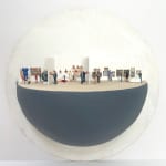 dome sculpture with small figurines in a museum by Abigail Goldman