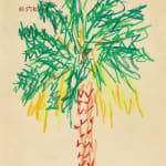 sketch of a palm tree on hotel notepad paper