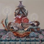 Sabrina Blocker's colorful still life painting of a crab