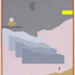 Madeleine Tonzi painting of abstracted desert landscape in dusk pastel tones