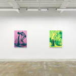 Installation photo of Maiden by Corey Lamb, left to right, "Mourning Sickness," "A Time and Place"