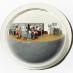 Abigail Goldman's sculpture of an office murder scene