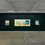 Install photo of Danym Kwon's "A Soft Day." From left to right, "You Smiled, and Sparkling Light Shined on the Water," "Slow Days," "The Season of You, My Dear," "You are My Favorite," "Driving Through the Summer."
