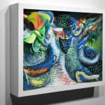 Crystal Wagner colorful abstract biomorphic paper sculpture