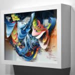 Crystal Wagner colorful abstract biomorphic paper sculpture