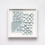 wooden geometric wall sculpture by Sean newport - blue