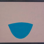 Stuart Pittman's painting of a blue shape on a grey background