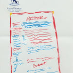 sketch of a restaurant menu on notepad paper