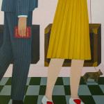 Painting by Angela Burson of a man and a woman from the waist down