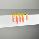 blob sculpture with orange, yellow, and green