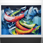 Crystal Wagner colorful abstract biomorphic paper sculpture