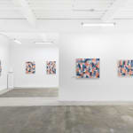 Installation view of artist Scott Albrecht's solo exhibition "What Holds Us" at Hashimoto Contemporary, San Francisco. Depicted from left to right: "What Holds Us," "Slow Feeling," "Same/Anew," "Hold A Moment," "Outside of Time," "The Shape of The Sky," and "Where We Go When We Are Dreaming"