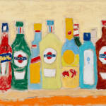 line of different alcohol bottles