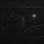 Angela Fang Zirbes black and white painting of house