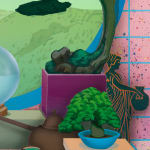 detail shot of painting
