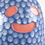 Lorien Stern's ceramic sculpture of a blue ghost with white dots