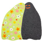 Lorien Stern's ceramic sculpture of two ghosts one black and one green with flowers
