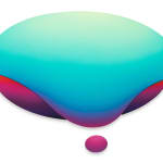 Jan Kaláb circular purple gradient object with dripping blue gradient object