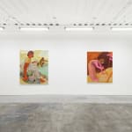 Installation view of artist Genevieve Cohn's exhibition "In Defense of Tenderness," at Hashimoto Contemporary, San Francisco. From left to right: "Held by What We Hold," and "Rituals of Return."