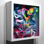 Crystal Wagner colorful abstract biomorphic paper sculpture