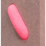 CHIAOZZA - side view of the mix media work "Fluorescent Red Mound in Ash Rose"