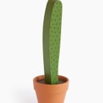 Jeff Canham wooden plant sculpture in a terra cotta pot