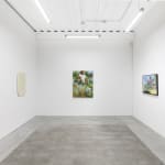 Install Image of "Oddkin", from left to right, “scent trail”, “The Wisdom Knot”, “Weedwacker”, “Birds on the Block”, “Balloons Frog”, “Golden Black Bear”,