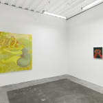 Installation view of artist Genevieve Cohn's exhibition "In Defense of Tenderness," at Hashimoto Contemporary, San Francisco. From left to right: "Under the Weight of Light," and "Offering 1"