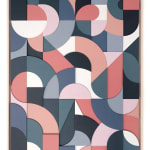 Scott Albrecht wood relief painting in blue and pink tones