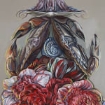 Sabrina Blocker's colorful still life painting of a crab