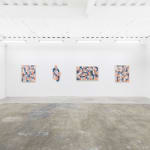 Installation view of Scott Albrecht's exhibition "What Holds Us" at Hashimoto Contemporary, San Francisco. Depicted from left to right: "In The Quite of What Is," "Hereing," "In Everything, Everywhere," and "Resting In a Memory."