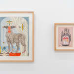 Installation image of Lou Benesch's paintings at Hashimoto Contemporary Los Angeles