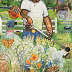 Alexander Rohrig - Painting of man in field trimming grass.
