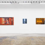 installation view of Adrian Kay Wong's exhibition "Same Time, Same Place," at Hashimoto Contemporary, San Francisco. From left to right: "Distance," "Teacup," and "Double Happiness."