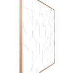 Scott Albrecht wood relief painting, all white subtle shapes