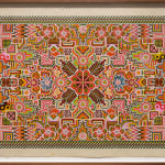 Collage and drawing of a mandala