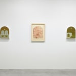 Install image of Petrichor, from left to right ,“Ambrosia”, “Moonbow”, “Lichen”.