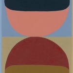 abstract painting with two half circles