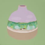 Danym Kwon's panting of a vase with a scene inside it