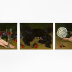 Image of all three paintings from Sabrina Bockler's tryptic "The Sweeter the Fruit"