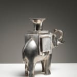 FRANÇOIS-XAVIER LALANNE: Bougeoir Éléphant, Circa 1998-1999, Bronze argenté