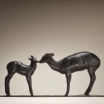 Rembrandt Bugatti, Biche et Faon Axis, 1909, sculpture en bronze