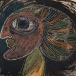 VICTOR BRAUNER: Sans Titre, 1952, Pastel et encre de Chine sur papier