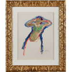 KEES VAN DONGEN, Danseuse - Fatima, circa 1906-1910, Huile sur papier carton Cadre en bois sculpté et doré, XVIIIème, France