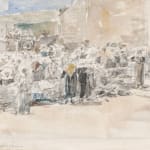 EUGÈNE BOUDIN, Le Marché De Landerneau, Graphite et aquarelle sur papier
