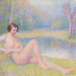 HIPPOLYTE PETITJEAN, Baigneuse Allongée Au Bord De L'Eau, Huile sur toile