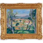 CHARLES CAMOIN: Le Village Entre Les Arbres (Saint-Tropez), circa 1947, huile sur toile