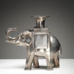 FRANÇOIS-XAVIER LALANNE: Bougeoir Éléphant, Circa 1998-1999, Bronze argenté