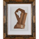 HENRI LAURENS: Tête De Femme, 1917, Papier collé et fusain sur papier cartonné