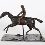 EDGAR DEGAS, Cheval au Galop sur le Pied Droit, le Pied Gauche Arrière Seul Touchant Terre ; Jockey Monté sur...